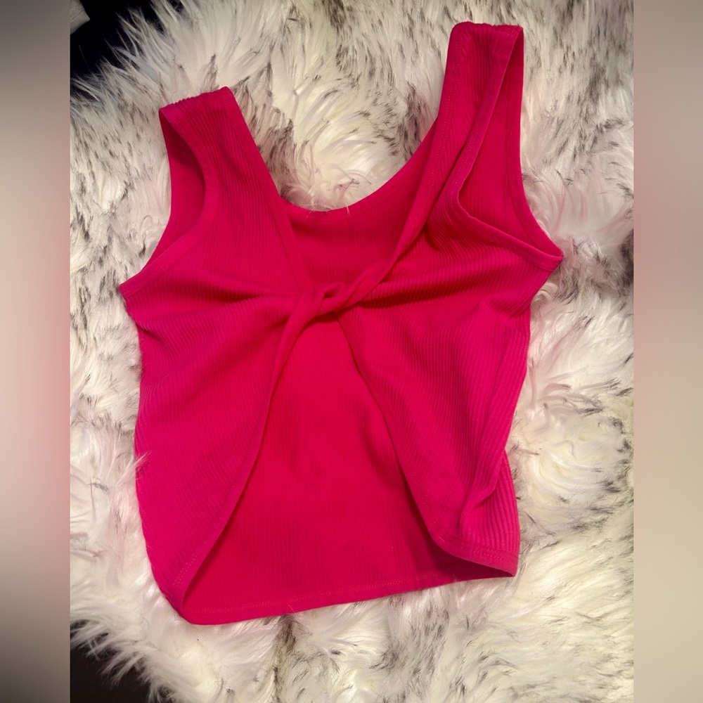 ONE STEP UP PINK OPEN BACK TANK